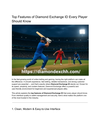 Top Features of Diamond Exchange ID Every Player Should Know