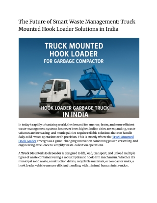 The Future of Smart Waste Management_ Truck Mounted Hook Loader Solutions in India