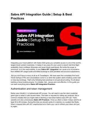 Sabre API Integration Guide _ Setup & Best Practices