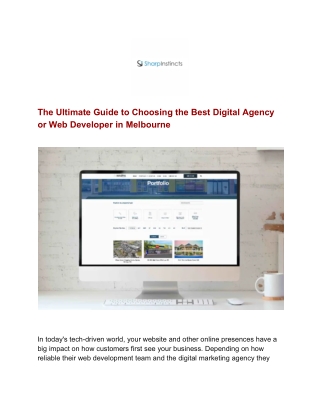 The Ultimate Guide to Choosing the Best Digital Agency or Web Developer in Melbourne