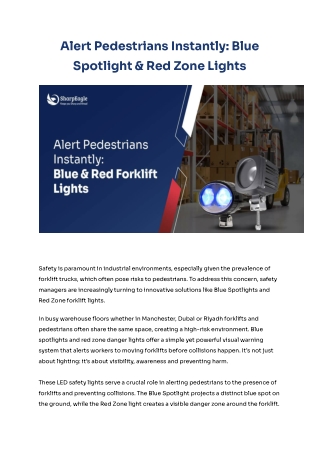 Enhance Warehouse Safety with Blue & Red Forklift Warning Lights