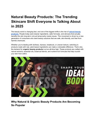 Natural Beauty Products_ The Trending Skincare Shift Everyone Is Talking About in 2025