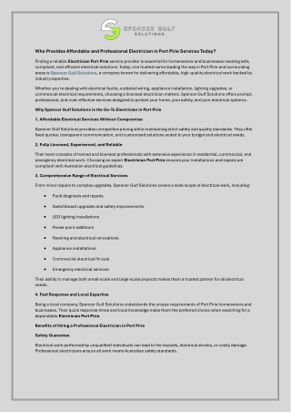 Who Provides Affordable and Professional Electrician in Port Pirie Services Today