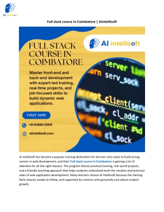 Full stack course in Coimbatore