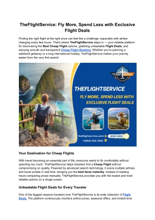 TheFlightService_ Fly More, Spend Less with Exclusive Flight Deals