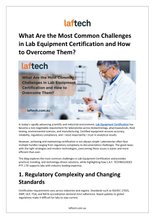 What Are the Most Common Challenges in Lab Equipment Certification and How to Overcome Them