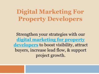 Digital Marketing For Property Developers
