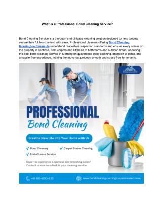 What is a Professional Bond Cleaning Service ?