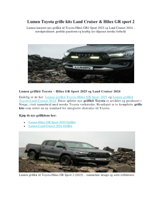 Lumen Toyota grille kits Land Cruiser & Hilux GR sport 2
