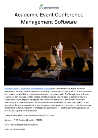 Academic Event Conference Management Software
