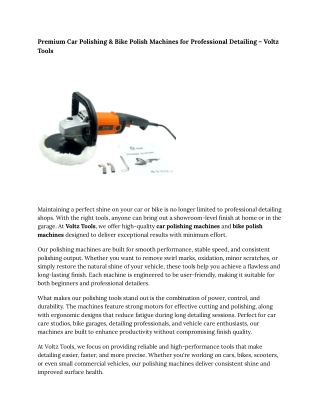 Premium Car Polishing – Voltz Tools