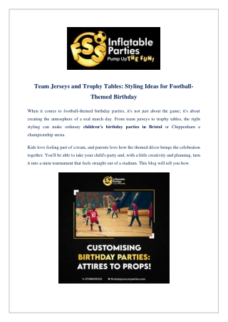 Team Jerseys and Trophy Tables: Styling Ideas for Football-Themed Birthday