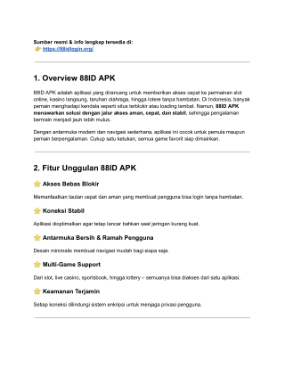 Panduan Lengkap 88ID APK _ Akses Game Online Lebih Cepat, Stabil & Aman