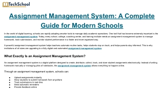 Assignment Management System_ A Complete Guide for Modern Schools
