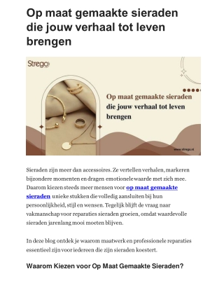 Op maat gemaakte sieraden die jouw verhaal tot leven brengen