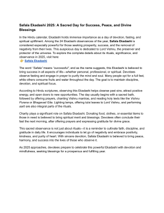 Safala Ekadashi 2025: A Sacred Day for Success, Peace, and Divine Blessings