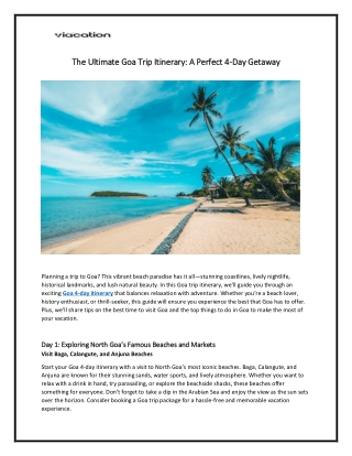 The Ultimate Goa Trip Itinerary