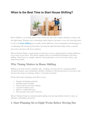 When Is the Best Time to Start House Shifting (1)