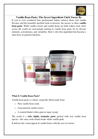 Vanilla Bean Paste - The Secret Ingredient Chefs Swear By