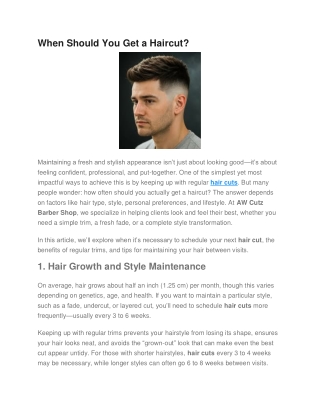 When Should You Get a Haircut