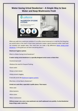 Washroom hygiene systems