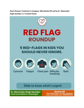 Heart Disease Treatment in Gurgaon Why Nanhe Dil Led by Dr. Manvinder Singh Sachdev Is a Trusted Choice