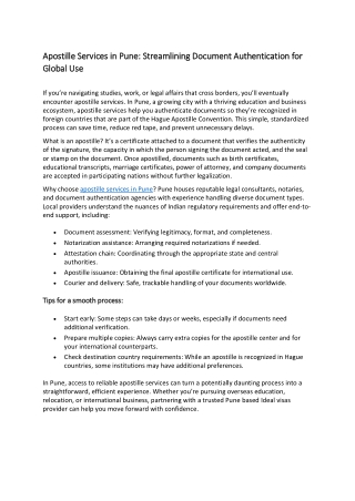 Apostille Services in Pune