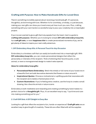 Crafting with Purpose How to Make Handmade Gifts for Loved O