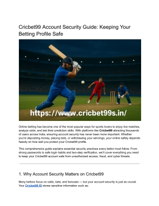 Cricbet99 Account Security Guide_ Keeping Your Betting Profile Safe
