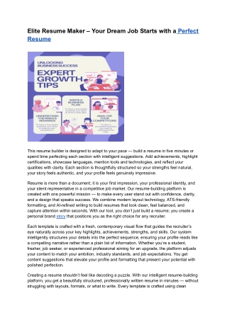 Build a Professional, ATS-Friendly Resume in Minutes | Create Stunning, Job-Winn