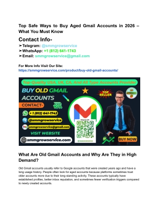 Top Safe Ways to Buy Aged Gmail Accounts in 2026 – What You Must Know