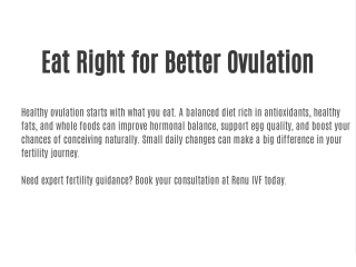 Eat Right for Better Ovulation