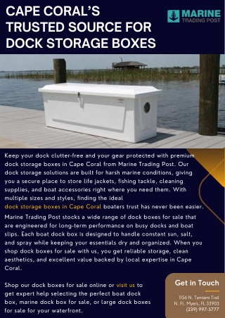 Cape Coral’s Trusted Source for Dock Storage Boxes