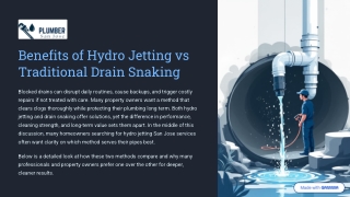 Benefits of Hydro Jetting vs Traditional Drain Snaking