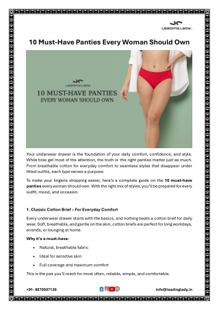 10 Must-Have Panties Every Woman Should Own