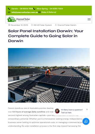 Solar Panel Installation Darwin - Your Complete Guide to Going Solar in Darwin