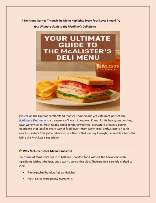 A Delicious Journey Through the Menu Highlights Every Food Lover Should Try