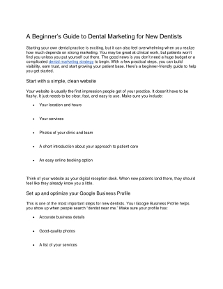 A Beginner’s Guide to Dental Marketing for New Dentists