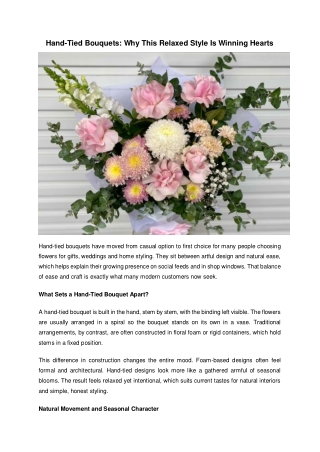Hand-Tied Bouquets: Why This Relaxed Style Is Winning Hearts