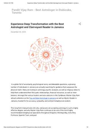 Experience Deep Transformation with the Best Astrologist and Clairvoyant Reader in Jamaica