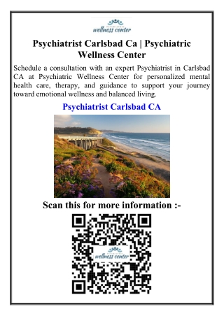 Psychiatrist Carlsbad Ca Psychiatric Wellness Center