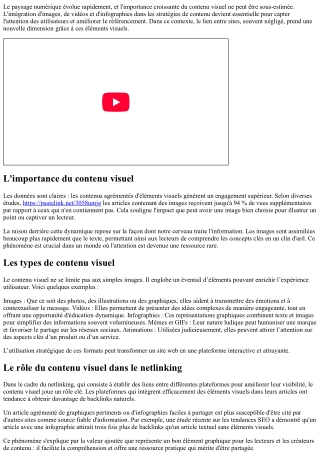 La montée en puissance du contenu visuel dans le lien entre sites.