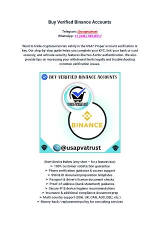 Buy Verified Binance Accounts