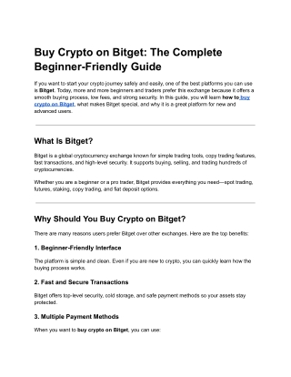 Buy Crypto on Bitget_ The Complete Beginner-Friendly Guide