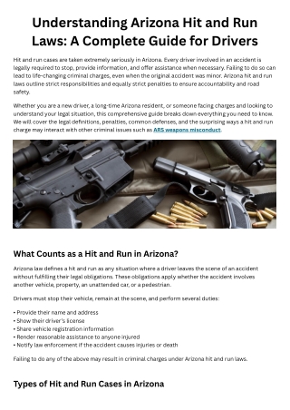 Understanding Arizona Hit and Run Laws A Complete Guide for Drivers