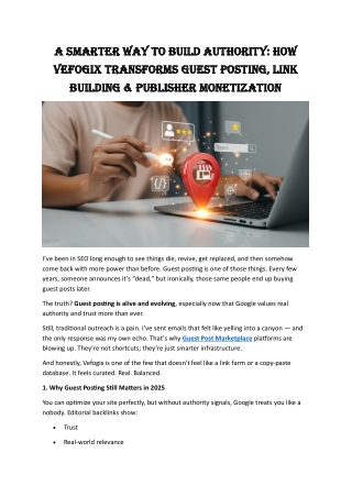 A Smarter Way to Build Authority How Vefogix Transforms Guest Posting, Link Building & Publisher Monetization