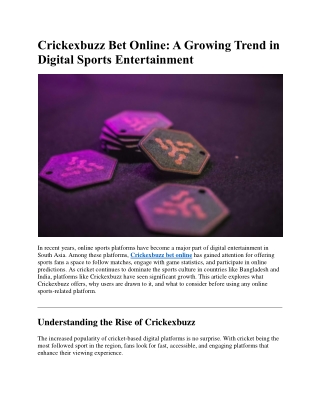 Crickexbuzz Bet Online