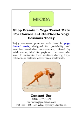 Shop Premium Yoga Travel Mats For Convenient On-The-Go Yoga Sessions Today