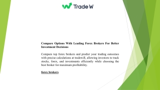 Compare Options With Leading Forex Brokers For Better Investment Decisions