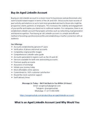 Buy An Aged LinkedIn Account